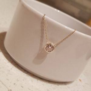 Solitaire Bezel Gold Necklace